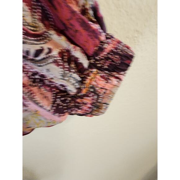 NEW CONCEPTS 100% Silk Red Paisley 90s Style Print Zip Up Jacket Womens XL - Picture 5 of 9